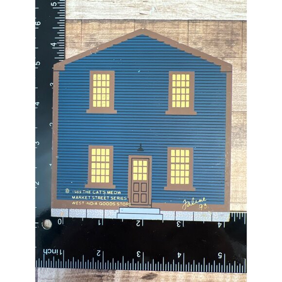 Vintage Cats Meow Market Street Series West India Goods Store Wooden Collectible - Picture 2 of 2